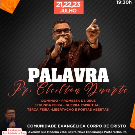 Igreja Comunidade Corpo de Cristo promove 3 dias de campanha!